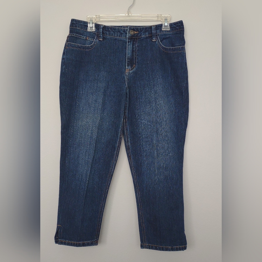 Chico's Platinum Denim Capris size 1=size 10/Medium